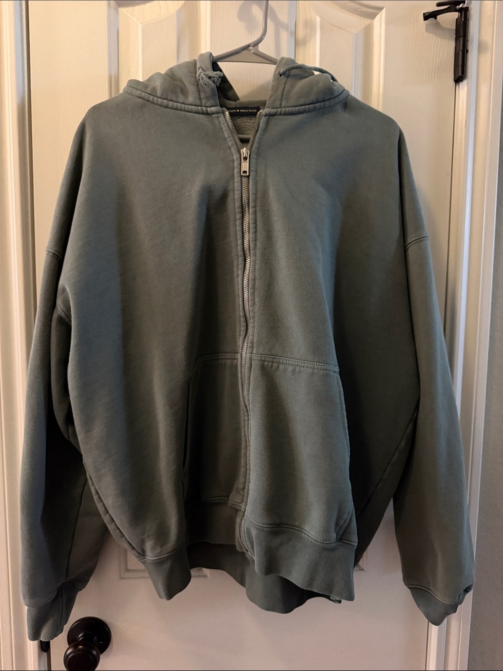 Brandy Melville Olive Green Sherpa-Lined Zip Jacket